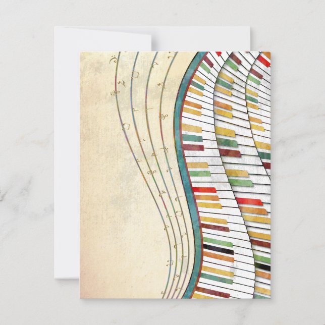 Retro farbenfroher Flügelpiano (Vorderseite)