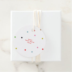 Retro-farbenfroher Polka dot Weihnachtsfeiertag Geschenkanhänger