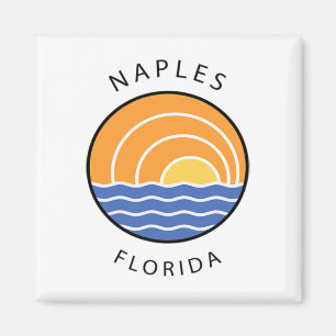 Retro farbenfroher Sonnenuntergang Neapel Florida Magnet