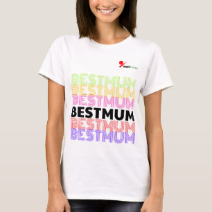 Retro-farbenfrohes Best-Mum-Doppelseitiges-T-Shirt T-Shirt