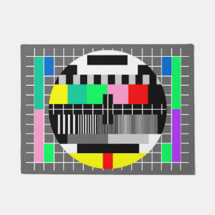 Retro Farbfernsehtestschirm Fußmatte