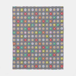 Retro-farbige Blume Fleecedecke