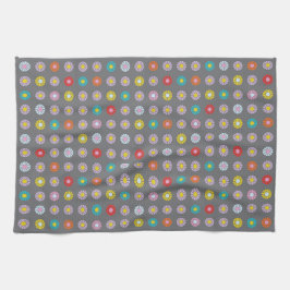 Retro-farbige Blume Geschirrtuch