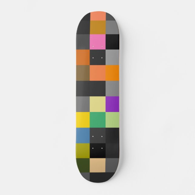 Retro-farbige Checkerboard Skateboard (Vorderseite)