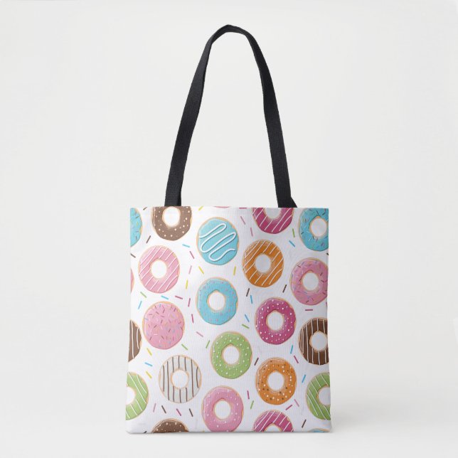 Retro-farbige Donut-Muster Minimalist Party-Spaß (Vorderseite)