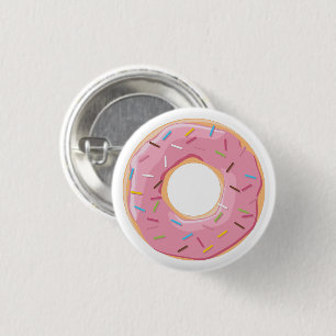Retro-farbige Donut-Muster Minimalist Party-Spaß Button
