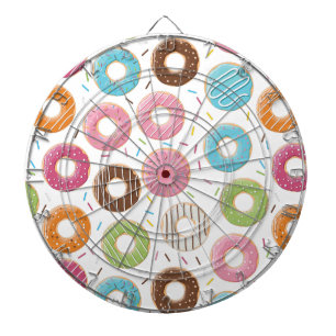 Retro-farbige Donut-Muster Minimalist Party-Spaß Dartscheibe