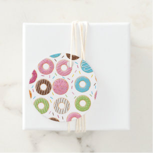 Retro-farbige Donut-Muster Minimalist Party-Spaß Geschenkanhänger