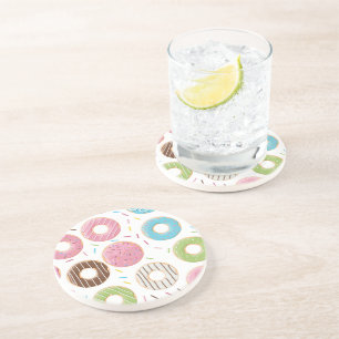 Retro-farbige Donut-Muster Minimalist Party-Spaß Getränkeuntersetzer