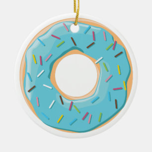 Retro-farbige Donut-Muster Minimalist Party-Spaß Keramik Ornament