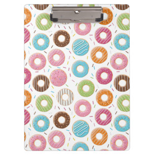 Retro-farbige Donut-Muster Minimalist Party-Spaß Klemmbrett