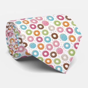 Retro-farbige Donut-Muster Minimalist Party-Spaß Krawatte