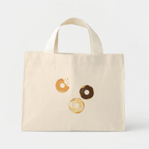 Retro-farbige Donut-Muster Minimalist Party-Spaß Mini Stoffbeutel