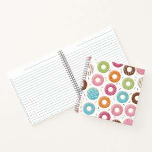 Retro-farbige Donut-Muster Minimalist Party-Spaß Notizbuch