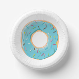 Retro-farbige Donut-Muster Minimalist Party-Spaß Pappteller