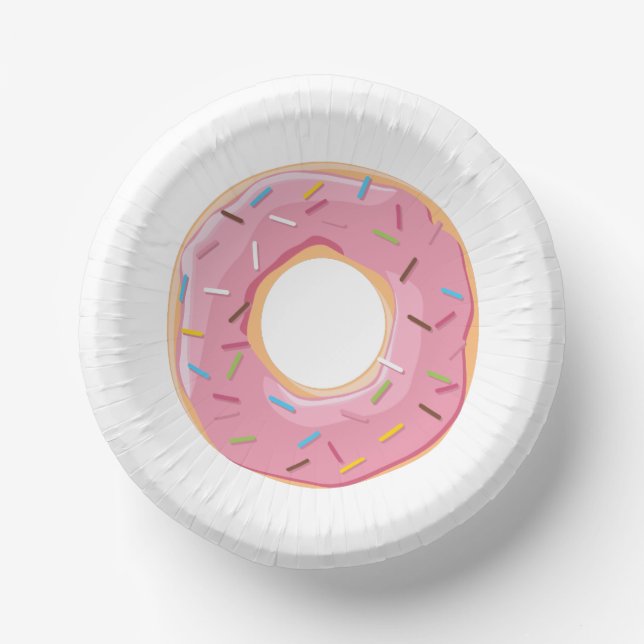 Retro-farbige Donut-Muster Minimalist Party-Spaß Pappteller (Vorderseite)