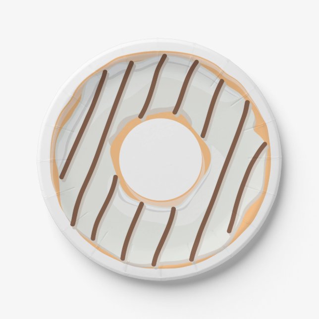 Retro-farbige Donut-Muster Minimalist Party-Spaß Pappteller (Vorderseite)