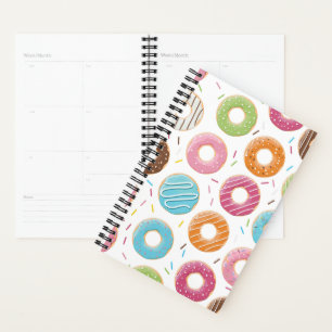 Retro-farbige Donut-Muster Minimalist Party-Spaß Planer