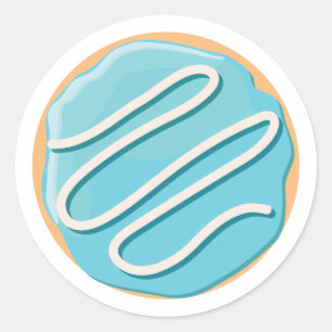 Retro-farbige Donut-Muster Minimalist Party-Spaß Runder Aufkleber