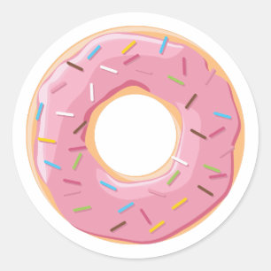 Retro-farbige Donut-Muster Minimalist Party-Spaß Runder Aufkleber
