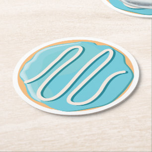 Retro-farbige Donut-Muster Minimalist Party-Spaß Runder Pappuntersetzer