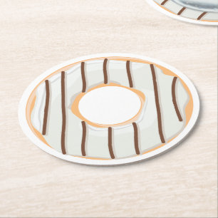 Retro-farbige Donut-Muster Minimalist Party-Spaß Runder Pappuntersetzer