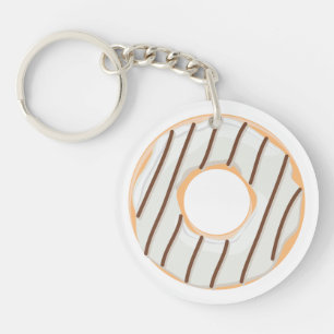 Retro-farbige Donut-Muster Minimalist Party-Spaß Schlüsselanhänger