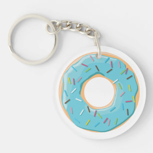 Retro-farbige Donut-Muster Minimalist Party-Spaß Schlüsselanhänger