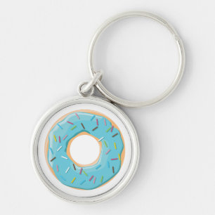 Retro-farbige Donut-Muster Minimalist Party-Spaß Schlüsselanhänger