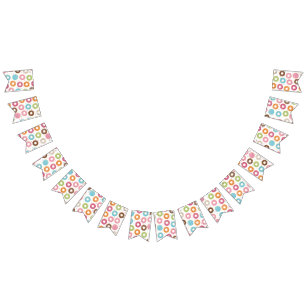 Retro-farbige Donut-Muster Minimalist Party-Spaß Wimpelkette