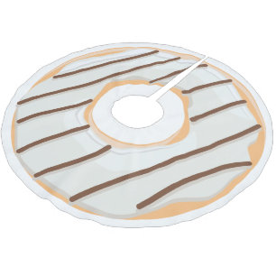 Retro-farbige Donut-Muster Minimalistische lustige Polyester Weihnachtsbaumdecke
