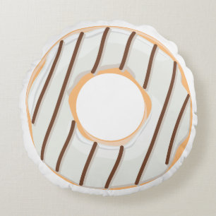 Retro-farbige Donut-Muster Minimalistische lustige Rundes Kissen