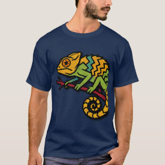 Retro-farbige Eidechse Grafik Herren T-Shirt