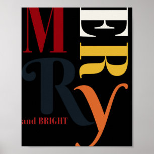 Retro Farbige Fröhliche Helle Vintage Weihnachten Poster