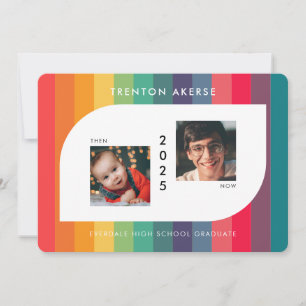 Retro farbige geometrische Form Graduate Foto Ankündigung
