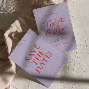 Retro Farbige Helle Funky Kühne Moderne Hochzeit Save The Date