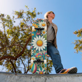 Retro-farbige Hippie-Blumen Unisex-Skateboard Skateboard