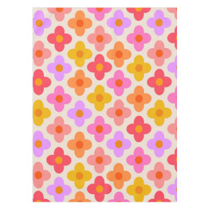Retro Farbige Hippie Mod Blumen Muster Tischdecke