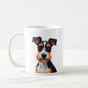 Retro-Farbige-Hundeporträt-Illustration Retro T Kaffeetasse