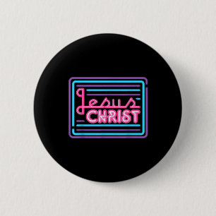 Retro-farbige Jesus-Christus-Grundlegende-christli Button