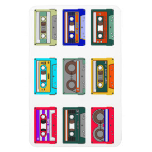 Retro-farbige Kassetten 80er Nostalgie Magnet