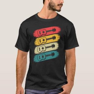 Retro Farbige Klassische Gitarre Vintage Gitarre A T-Shirt