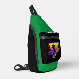 Retro Farbige Regenbogen Golfspieler Vintage Crossbody Bag