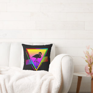 Retro Farbige Regenbogen Moderne Flamingo Vogel Kissen