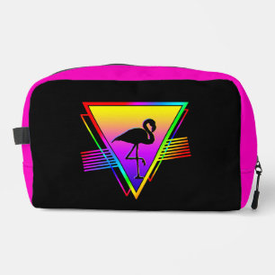Retro Farbige Regenbogen Moderne Flamingo Vogel Waschbeutel