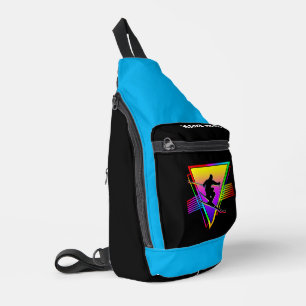 Retro Farbige Regenbogen Skifahren Vintage Ski Crossbody Bag