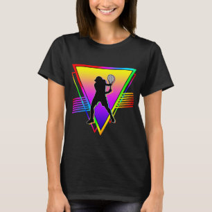 Retro Farbige Regenbogen Tennisspieler Vintage T-Shirt