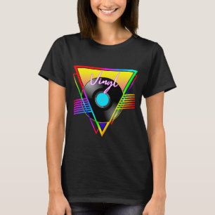Retro-farbige Regenbogen-Vinyl-Schallplatte T-Shirt