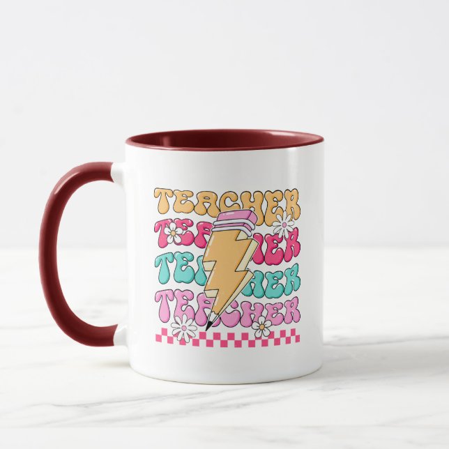Retro farbige Tasse Geschenk für Lehrer (Links)