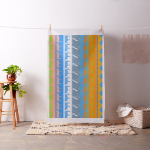 Retro Farbige Tiere Moderne Streifen Muster #5 Stoff